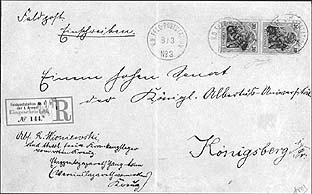 commercially registered cover to Germany